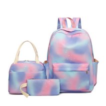 3개/대 패션 여성 배낭 그라디언트 무지개 대용량 학생 학교 가방 십대 여행 토트 Mochilas