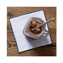 린넨 티 코스터-머스타드옐로우 (15x15cm), 스노우그레이
