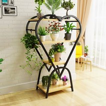 TAE WOL 하트 거실화분 받침대 철제 화분정리대 진열대 블랙