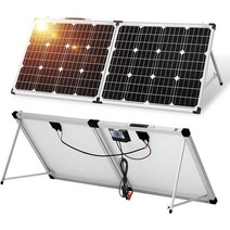 DOKIO 솔라패널 100w 12v 단결정 접이식 고변환 효율 IP67 방수 내구성 자립, 단일옵션