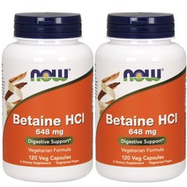 나우푸드 베타인 HCI 648mg 베지 캡슐, 120개입, 2개, 120정