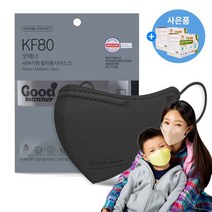 2D새부리형 KF80마스크 굿매너컬러 중형 블랙 100매, 없음