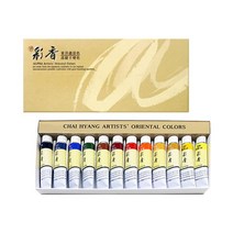 [알파] [색채]채향 동양화 물감 세트 15ml 12색, 옵션없음:[6322070]옵션없음
