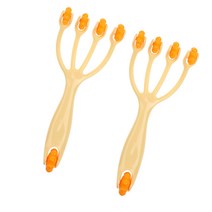 GHSHOP 2pcs 핸드 헬드 롤링 휠 마사지 장치 롤러 바디 셀프 마사지 도구 손바닥 발 발목 생크 및 목 등, 설명, 설명, 옐로우