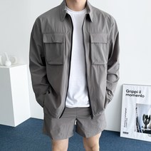 데일트 남자 나일론 투포켓 오버핏 바람막이 셔츠 자켓
