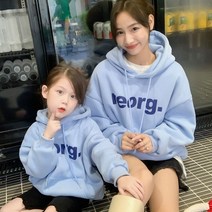 모녀 가을 겨울 후드 맨투맨 티셔츠 캐주얼 엄마랑 딸 아들 커플 티셔츠