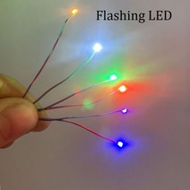 깜박이 LED SMD 0805 3V 깜박임 LEDLamp 모델 기차 Pre-soldered Litz 철도 레이아웃 장난감 건담 조명 30cm 전선, 7 Colors Flashing