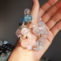인어mermaid 아쿠아마린 쿤자이트 장미수정 문스톤 칼사이트 원석 팔찌