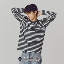 [지오다노] 022913 헤비코튼 스트라이프 긴팔 티셔츠