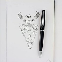 펠리칸 만년필 미국 재즈 엘레강스 볼펜 미디엄 니브 블루 잉크 리필 포함 메탈 블랙 박스 각 1개, 블랙입니다.