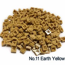 더치커피 메이커 Smartable 플레이트 1x1 빌딩 블록 MOC 부품 DIY 로고 픽셀 아트 QR 코드 벽돌 모자이크, 11 Earthy Yellow 11
