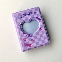 3 인치 격자 무늬 사진 앨범 40 포켓 만화 그림 스토리지 케이스 카드 홀더 스위트 스타 Photocard 바인더 미니 수집 도서, 보라색