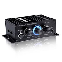 AK270 400W 12V Hifi 파워 앰프 스테레오 홈 자동차베이스 오디오 음악 플레이어 자동차 스피커 클래스 D 사운드 AUX, CHINA_Amplifier