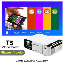 무선빔프로젝터 미니 포켓빔 salange t6 1080p 4k led 4500 루멘 홈, 미라캐스트 버전, 나는 플러그