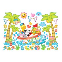 일음쇼핑^^*m조인컴퍼니 어린이집 유치원 대형 데코 스티커 창문 예쁜 인테리어 PVC일medi^*^, ab*^*선택있슴보물섬(XL)XL-173