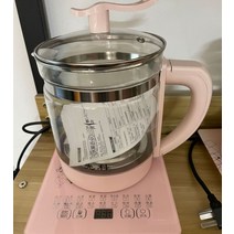 온도조절 전기포트 포트 커피 분유 샤오미 올스텐 차탕기 여행용 전기드립 접이식 보온 주전자 미니 라면 전기 핸드드립 유리, 표준, 스플릿 핑크 로우 커버 컴퓨터 모델