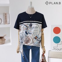 플랜비 마린 나염 스카프 티셔츠 P2304TS045B