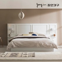 장인가구 윈덤 웨인스코팅 수납 호텔침대 Q_포켓20T매트, 내추럴, 내추럴