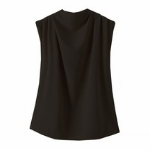 여성 파일 칼라 블라우스 부드러운 직조 원단 민소매 여름 패션 숙녀용 세련된 루즈 탑 2022 신제품