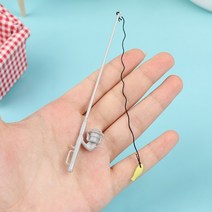 음식모형제작 미니어처 DIY 1pc 1:12 낚싯대 극 인형 집 낚시 도구 모델 장난감 정원 장식 17.5 cm, 02 Plastic