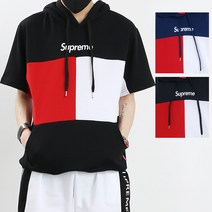 남자 슈프림 후드 반팔 티셔츠 TEE1009