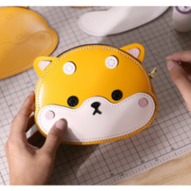 여자 친구 선물을위한 손으로 짠 가방 수제 DIY 수제 가방 정품 가죽 만들기 그물 빨간색 귀여운 작은 가방, DIY패키지 - 강아지 대형