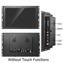 햇빛 판독 가능 1000 니트 10.1 인치 오픈 프레임 스타일 VGA HDMI USB 터치 스크린 모니터 해상도 1280*800, Without Touch
