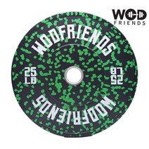 [와드프렌즈] 그린 플렉 올림픽 범퍼 플레이트 25LB (2PCS), 그린/25LB, 컬러:그린 / 무게:25LB