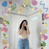 유리창 거울 창문 스티커 1+1 [리무버블 재질 윈도우 카페 현관문 벽 데코 인테리어 포인트 감성스티커], 바다+컨페티