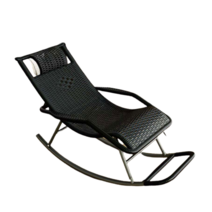 라탄 흔들의자 스윙체어 1인용 1인 엔틱 스윙 의자 흔들 등나무 야외용 베란다 독서, 심플형 블랙