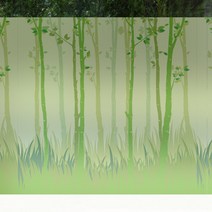 고급칼라안개시트_자작나무 숲의 여름_90x90cm, 단품