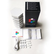 마르세유조명 월램프 벽조명 벽등 새로운 아이디어 벽 DIY Led 벌집 단일 흰색 빛 터치 민감한 양자 육각형, 02 6 PACK_01 UK adapter