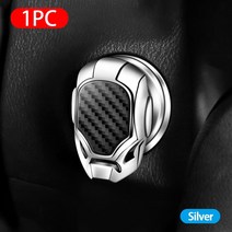 3d 금속 엔진 점화 시작 중지 푸시 버튼 스티커 one button 점화 키 장식 스위치 버튼 커버 자동차 인테리어, 은