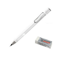 LAMY 사파리 샤프 샤이니화이트 + 파버카스텔 지우개 세트, 2세트, 0.5mm