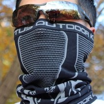 카투스 트리플X 방한기모 귀걸이 마스크 스카프, 블랙