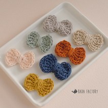 바다팩토리 손뜨개 쁘띠 리본 코바늘 니트 장식, 그레이, 1개