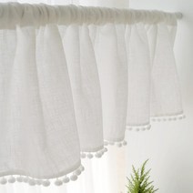 홈아트 폼폼방울 바란스커튼 블라인드(132x60 화이트)