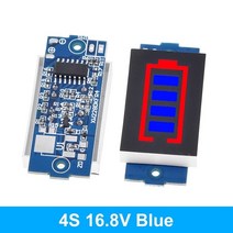 배터리테스터기 접지테스터기 1S 2S 3S 4s 단일 3.7V 리튬 배터리 용량 표시기 모듈 4.2V 파란색 디스플레, 04 4S 16.8V Blue