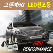 하이퍼포먼스 그랜져HG LED전조등(안개등) 8000루멘 6000K, (선택사항)고무 더스트캡 - 1세트
