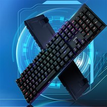 JD386 인텔/DELL/레노버/HP 데스크탑/PC/컴퓨터 게임용 LED 레인보우키보드, 레인보우 기계식키보드, JD362(적축)