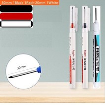 윈도우 마커 마카 화이트 보드 3개 긴 머리 욕실 목공 장식 다목적 깊은 구멍 펜 레드블랙 블루 그린 화이트 잉크, 30mm 믹스-1화이트