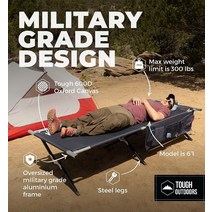 Tough Outdoors 캠핑 침대대형 무료 정리함 및 보관 가방 포함.. 정품보장, Dark Gray - Xl - 83