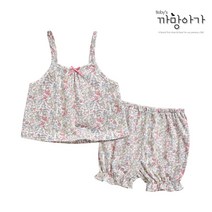 까망아가 영유아용 국내생산 여름용 아멜리아 편면 끈나시 내의