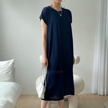 다잇템 여자 SS 롱 반팔 슬리브리스 2부 원피스 (8743415)