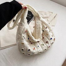 대용량 공간 패딩 핸드백 크리 에이 티브 게임 아이콘 여성 누비 이불 가방 어깨 메신저 가방 여성 다운 가방