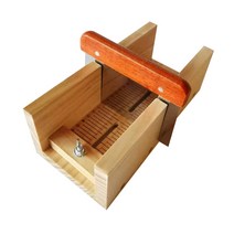 나무 비누 커터 금형 상자 베벨 러 대패 슬라이서 비누 DIY 캔들 만들기 도구, 25x11.7x8.5CM, 소나무, 목재