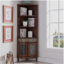 유럽풍 엔틱 복도 현관 가구 원목 수납장 포인트 테이블 캐비닛 빈티지 플라워 콘솔, 완제품, 우드 삼각 캐비닛 47*47*180