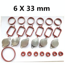 흡기매니폴드 흡기 개스킷 포함 소용돌이 플랩 수리 삭제 씰 키트 BMW 호환 M47 M57 용 11612246949 11617790198 11612245439 11612246945, [02] 6 X 33 mm