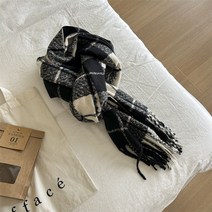 한국식 동대문 격자 무늬 스카프 여자 가을 · 겨울 새 연약한 waxy 올매치 긴 술 목도리 두꺼운 따뜻한 목