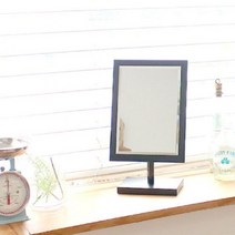심플디자인 사각 탁상거울 블랙(소) 화장/미용/선물/얼굴/간편/면도/책상/거실/화장실
